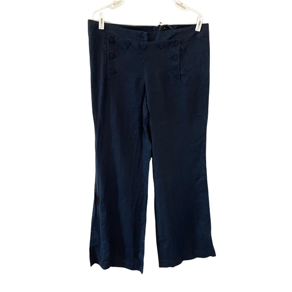 J. Crew Pants - J. Crew Sailor Style Pants 100% Linen Favorite Fit Navy 12